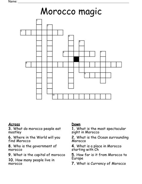 morocco capital crossword.